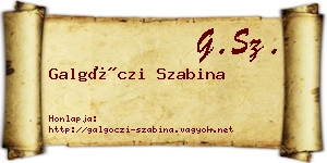 Galgóczi Szabina névjegykártya